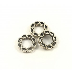 Braided ring 15mm antique silver
